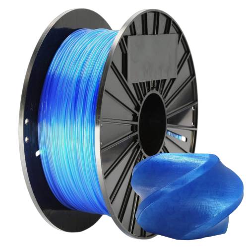 FILAMENT TPU 1,75mm 0,5kg NIEBIESKI TRANSPARENTNY