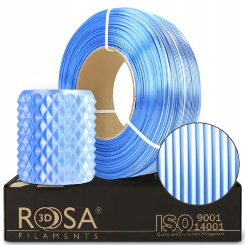 FILAMENT 3D ReFill PLA Magic Silk Frozen (white+blue) 1kg